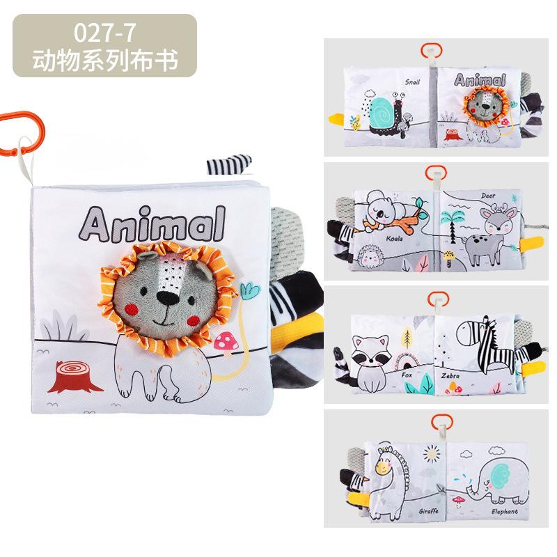 Source Factory 0-3 Years Old Baby Baby Cloth Book Animal Tail Cloth Book Early Teaching Hand Tearing Book Quiet Cloth Book Toy