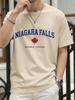 Cascate del Niagara Ontario Canada Stampa Maglietta Per Uomo Moda Estiva Maglietta Cotone Abbigliamento Casual Comoda Morbida Manica Corta