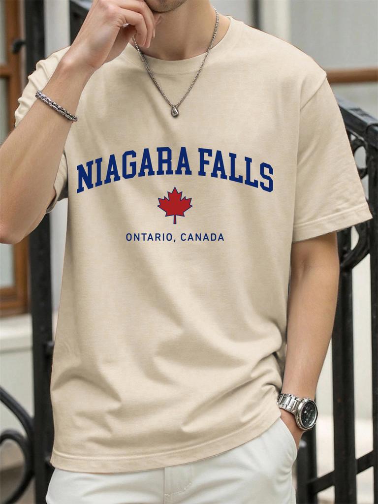 Cascate del Niagara Ontario Canada Stampa Maglietta Per Uomo Moda Estiva Maglietta Cotone Abbigliamento Casual Comoda Morbida Manica Corta