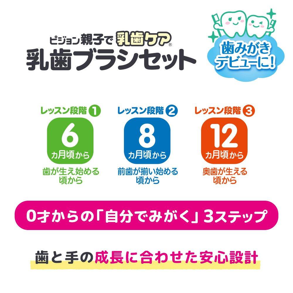 Pigeon Baby Toothbrush Set Training from When the Front Teeth Start To Grow 6 To 8 Self-brushing (around Months)