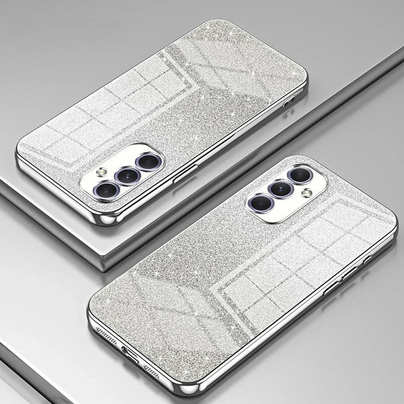 

Модний блискучий кольоровий чохол для телефону Samsung Galaxy A57/37/27/17/07 A56/36/26/16/06 A55/35/25/15/05S Гальванізована рамка Захисний протиударний чохол For Galaxy A05S срібний
