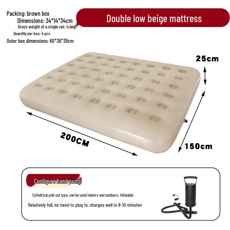 Office Nap High-Grade Flocking Inflatable Bed - Easy Storage, Lightweight, One-Button Setup Sleeping Pad