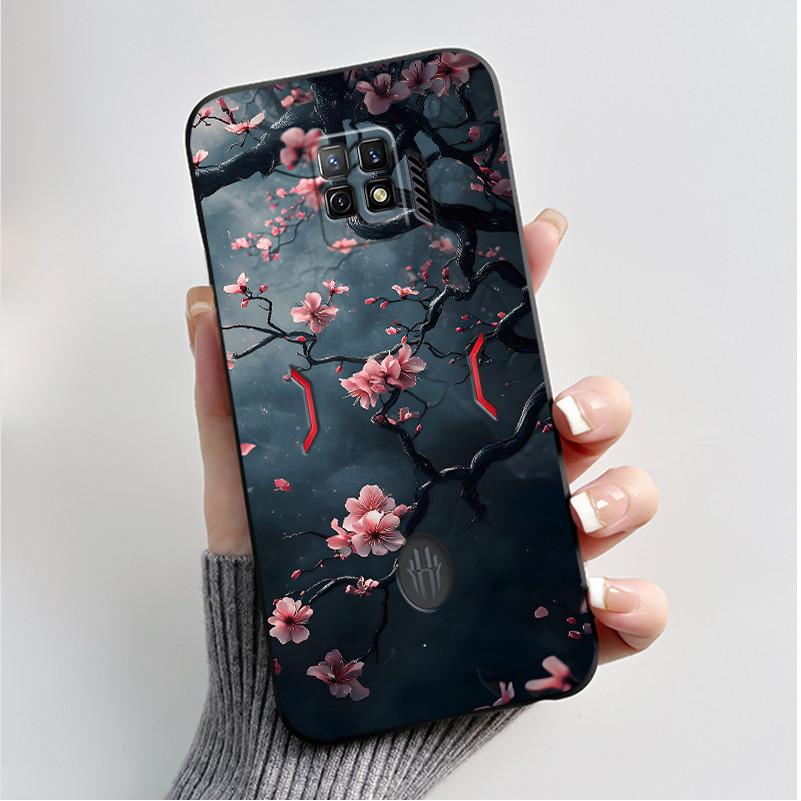 For Red Magic 7S Pro Case NX709S Fashion Butterfly Flower Black Soft TPU Matte Cover For ZTE Nubia Red Magic 7 Pro NX709J Casing ZTE nubia RedMagic 7S Pro