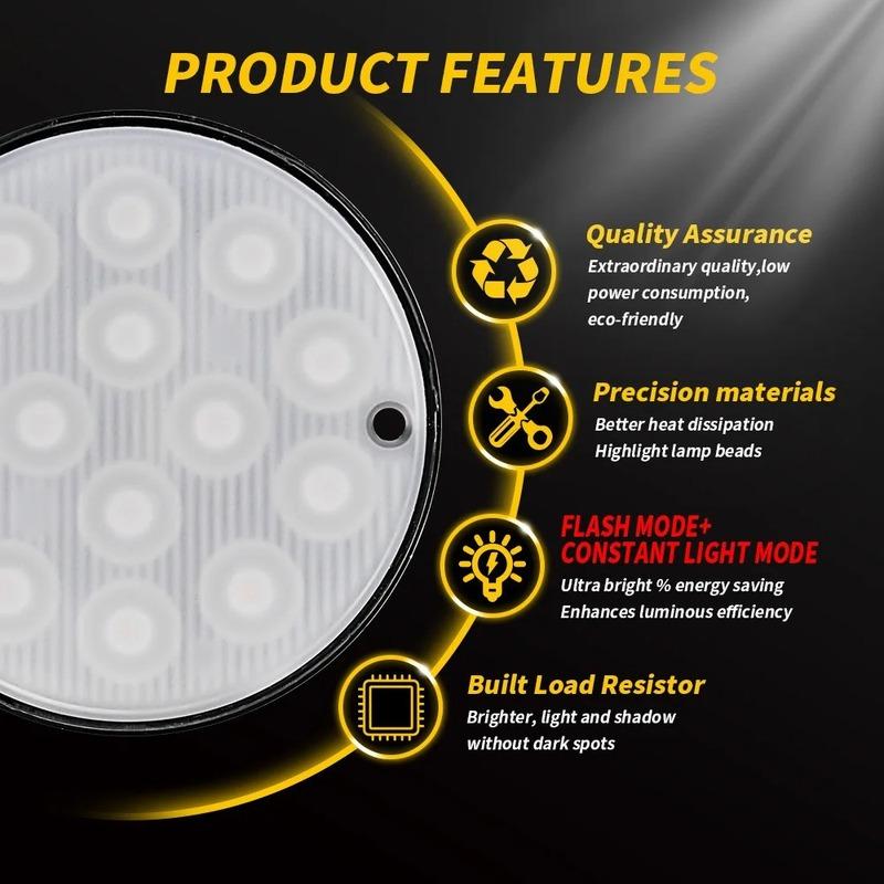 

New model, light guide model, truck side lamp, ultra-thin flash lights 14LED round pickup side light highlight warning lights Blue 1PCS