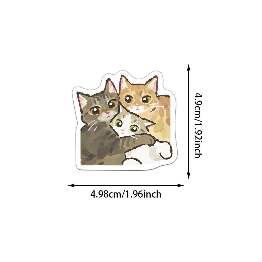 77Pcs Cartoon Cat Stickers Animal Phone Cases Laptop Suitcases Water Cups Waterproof Decals