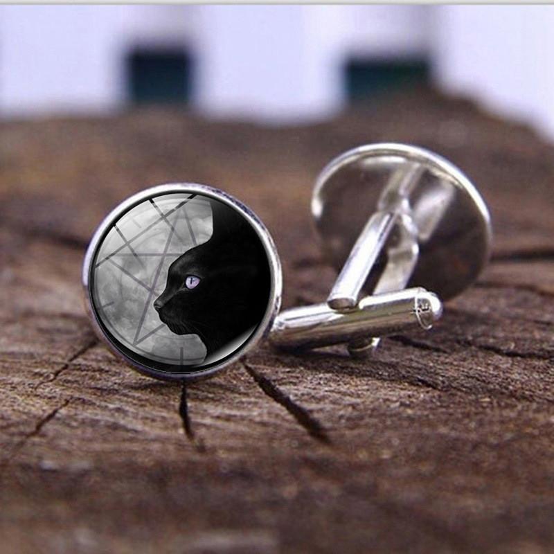 Stylish Alloy Black Cat Cufflinks For Men And Women Fashion Accessories