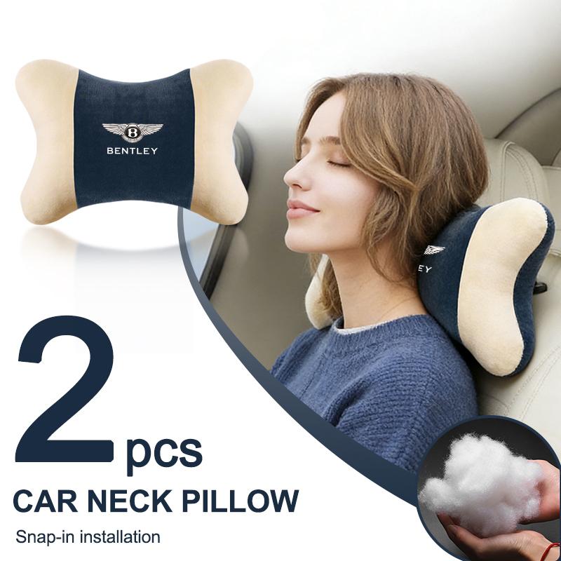 Car Headrest Neck Pillow Seat Belt Shoulder Pad Accessories For Bentley Continental GT MULLINER Bentayga Flying Hurtling Spur WT6