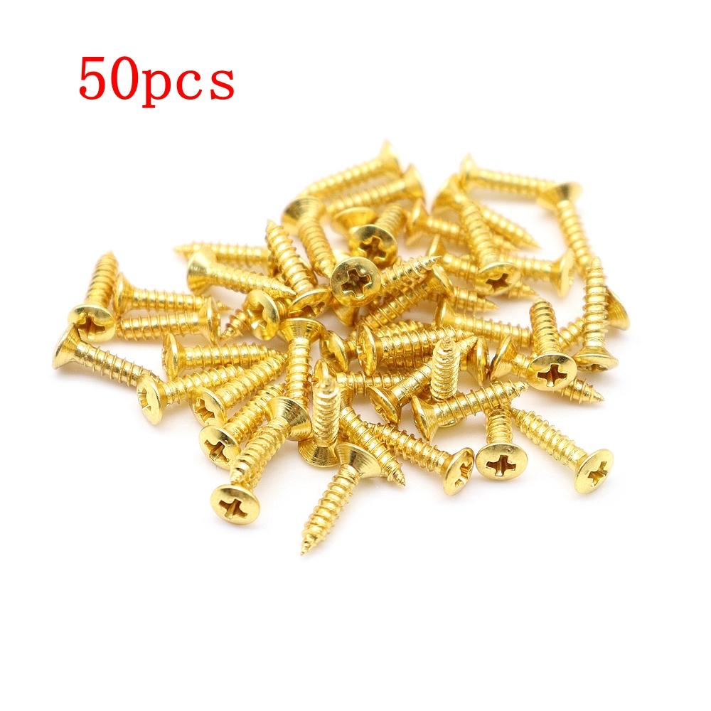 50Pcs Electric Guitar Panel Screw Guitar Socket Iron Core Cover Guard Plate Installation Fix 6 Coloering Screw 6