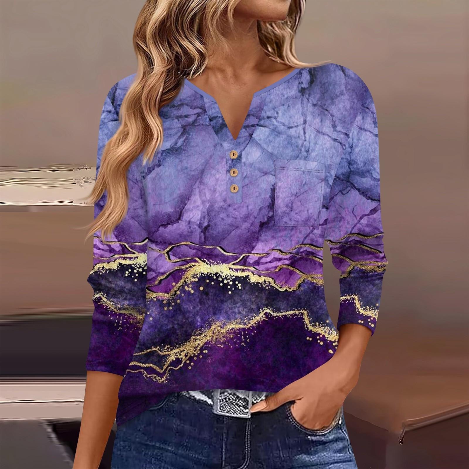 

Женская футболка с длинным рукавом на пуговицах, повседневная, выходного дня, модная, базовая, с V-образным вырезом, обычная, с карманом XL