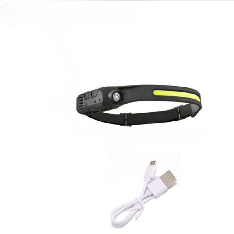 Head Led Light Sensor HeadLight USB Rechargeable Built-in Battery Flashlight Head Torch 5 Lighting Modes Waterproof Headlight