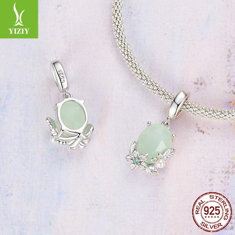 Monet Impression Pendant Wind Personality Diy Bracelet Beaded Accessories Flower Plant Animal Green Beads