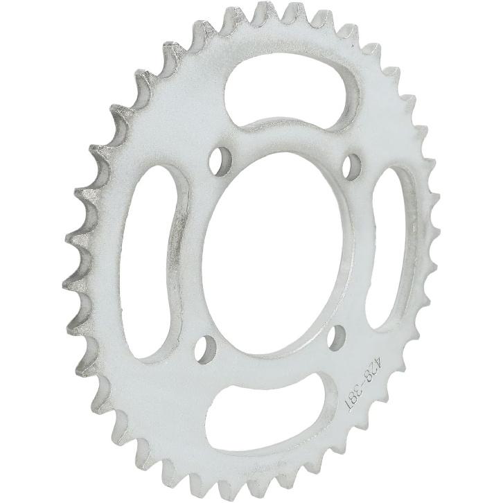428 38 teeth sprocket, 4 holes, Rear Sprocket Steel Rear Drive Sprocket for Off Road Bikes and Motorcycles Silver