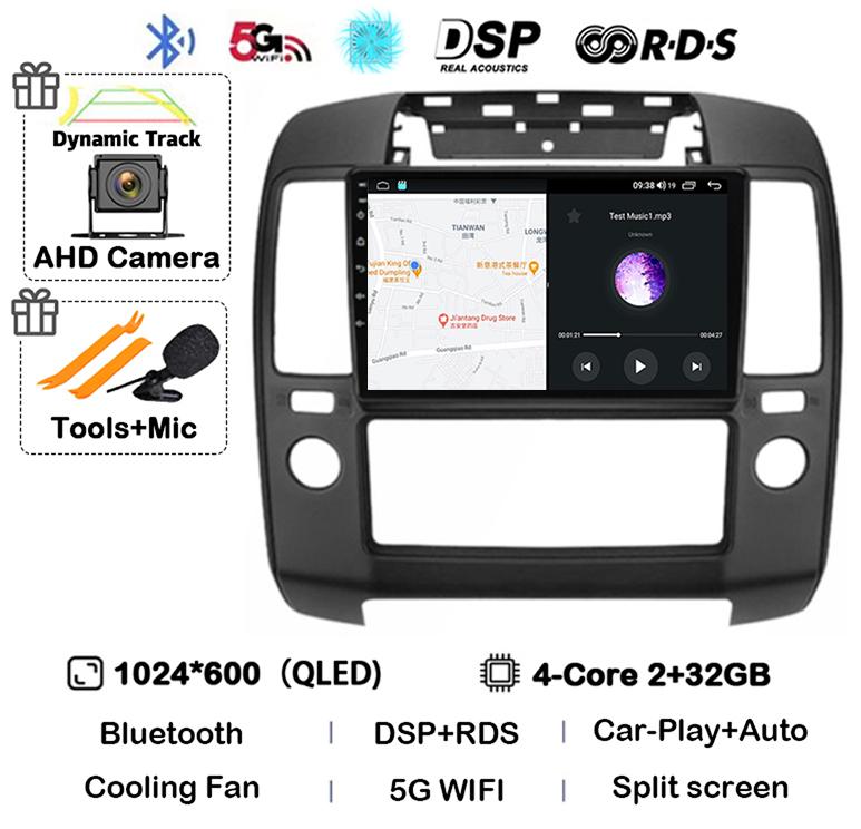 

Автомагнитола Android 14 Carplay Auto для Nissan Navara 3 D40 2004 2005 2006 2007 2008-2010 Мультимедийный плеер GPS 4G WIFI Камера 360