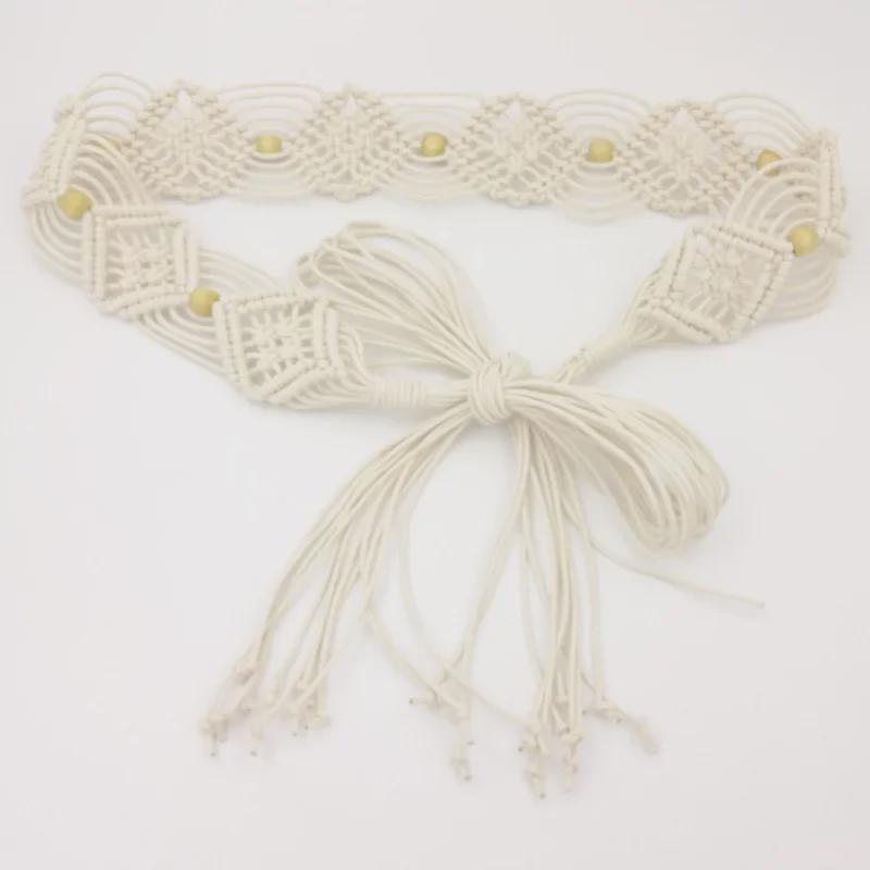 Bohemian Wax Rope Braided Floral Women's Belt Chain