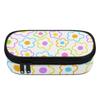 Pencil Bag Structured Durable 300D Polyester Secure Zipper with Main Compartment Mesh Pocket and Pen Slots for School and Study