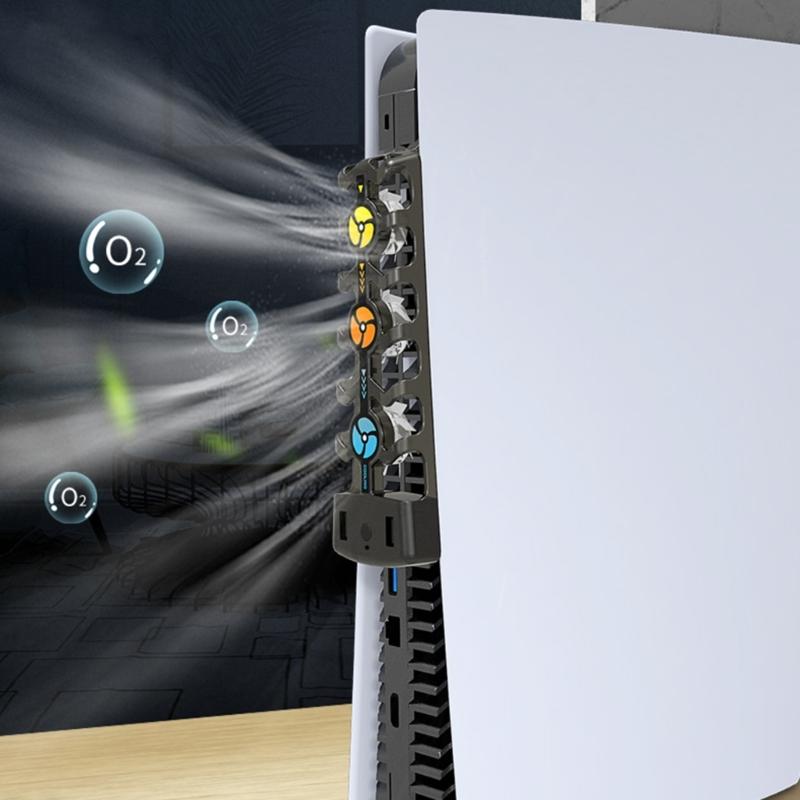 For  Cooling Fan Game Console  Adjustable Speed Intelligent Temperature Control 3 Fans System Station