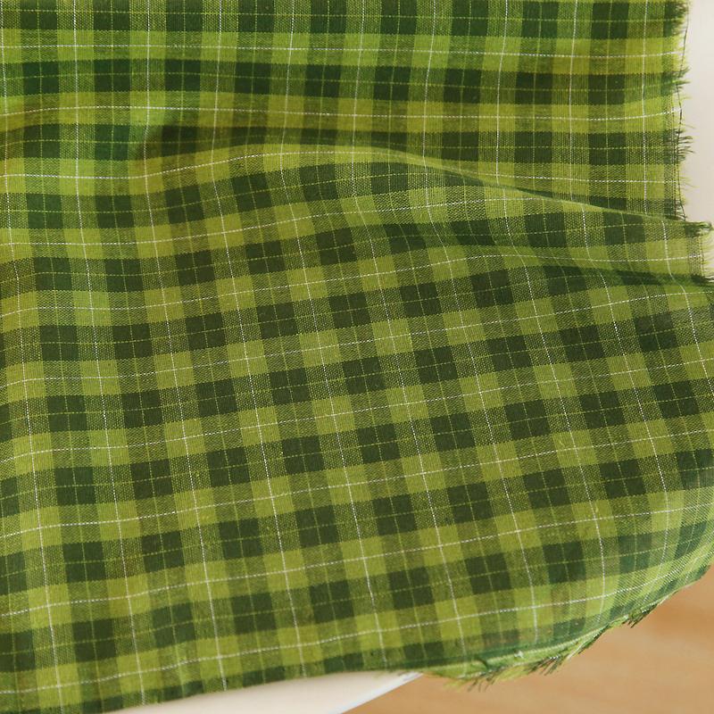 1/2/5m Pitaya Red Plaid Yarn-Dyed Polyester Cotton Fabric Spring and Summer Yarn Dye Green Plaid Cloth DIY Shirt Dress Clothing