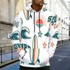 Herren Plus Size Weißer Lacrosse-Print Langarm Kapuzenpullover mit Kordelzug Kängurutasche Pullover