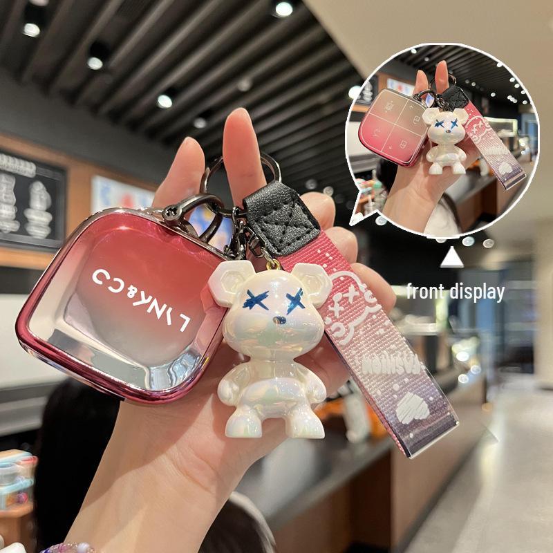 

Lynk&Co 08 Car Remote Key Case: 2024 Protective Soft Rubber Key Bag with Buckle Gradient Pink, Single Set