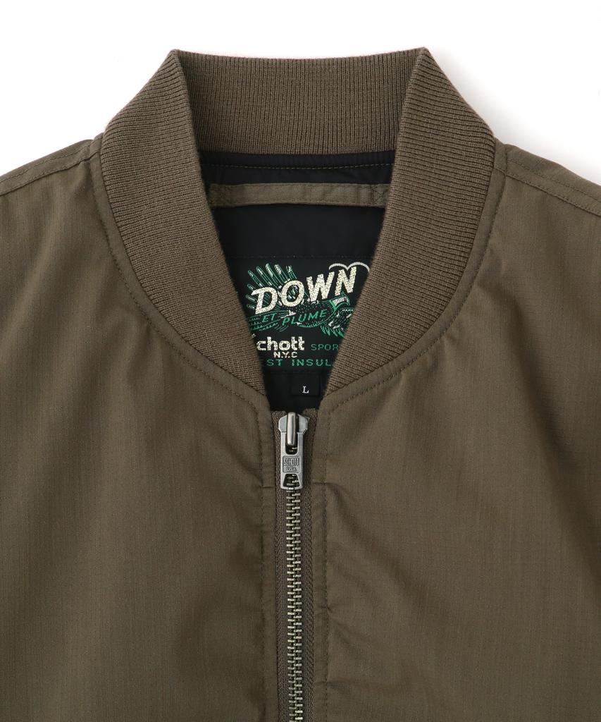 Schott X NANGA HINOK MA-1 Men's Size M, Size 180, Khaki, 782-4253005