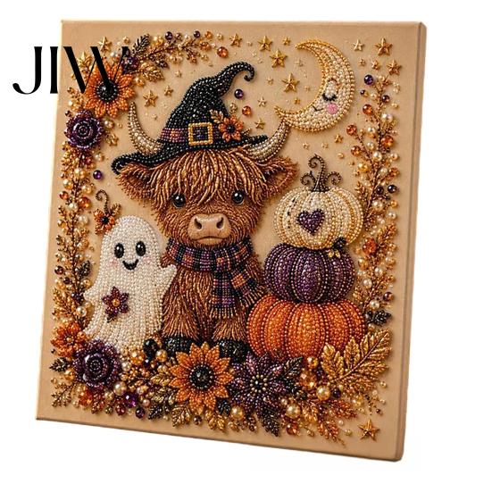 Dekoracyjne Zestawy Sztuki z Pereł Halloweenowy Duch Faux Zestaw DIY, Straszny 3D Zestaw DIY z Koralików Malowanie Rzemiosło, Gotycka Ściana dla Dorosłych Początkujących Trwałe Dekoracje
