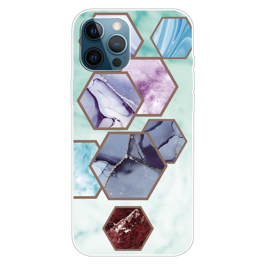 For iPhone 16 Pro Case Abstract Marble Pattern Printing TPU Phone Cover