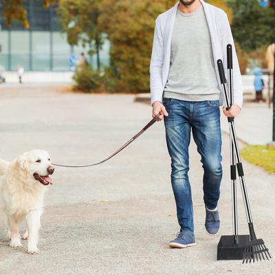 Adjustable Long Handle Metal Poo Scooper for Medium and Large Dogs, Pet Waste Removal
