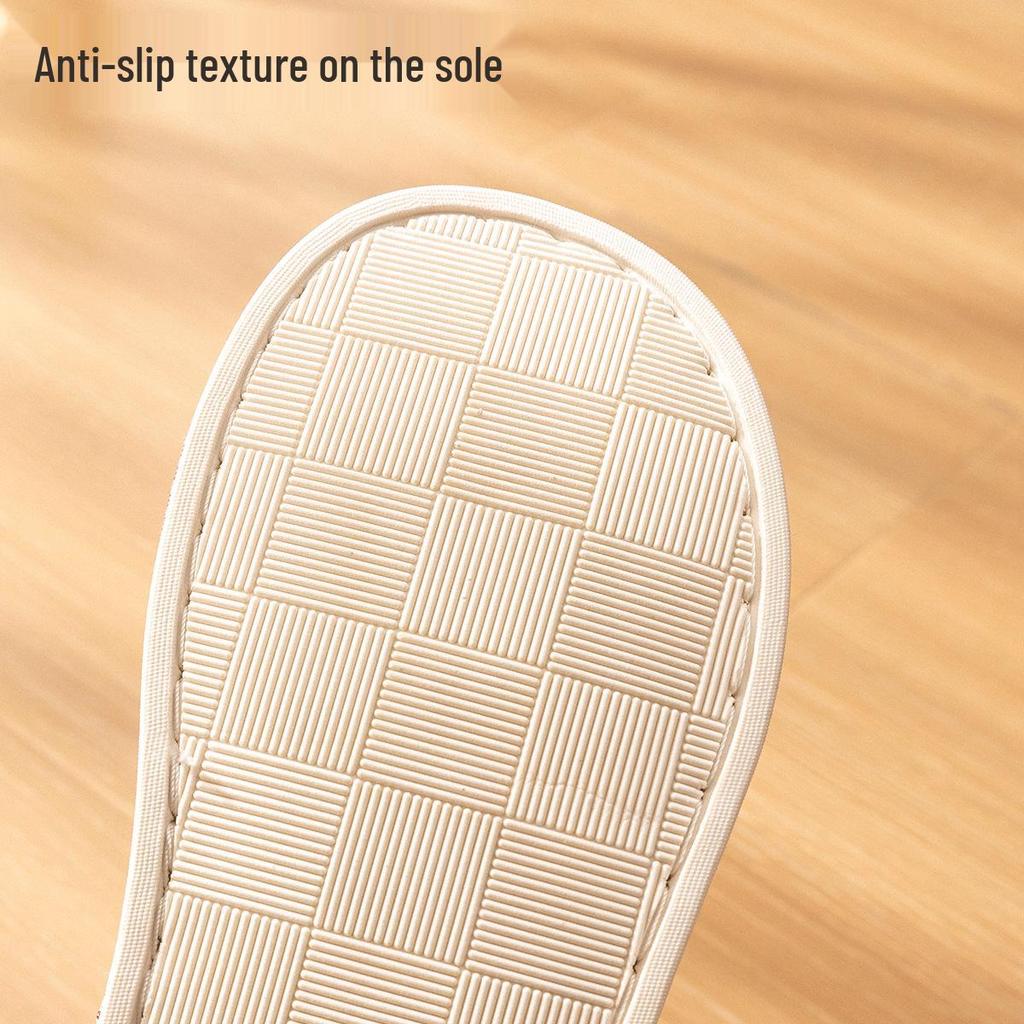 Women's Cotton Linen Non-Slip Home Slippers - All-Season Indoor/Outdoor Use
