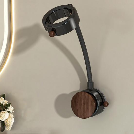 Hair Dryer Rack with 360 Rotatable Universal Hose Adjustable Hands-Free Use Hair Dryer Stand Powerful Vacuum Suction Cup No Drilling Hair Dryer Stand