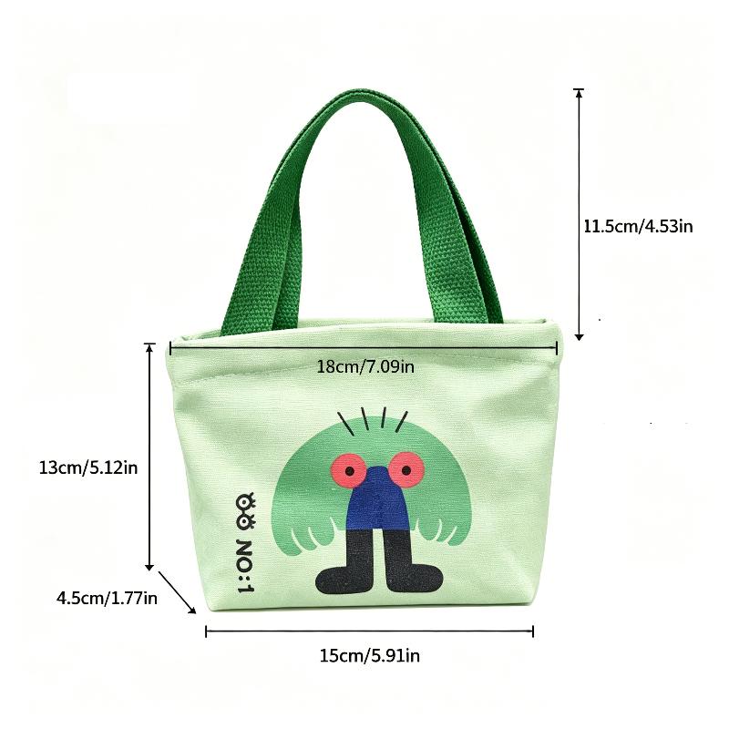 Canvas-Tasche Koreanischer Stil Kleine Taschen Damen-Handtasche Mini-Hand-Snack-Tasche Lunchtasche