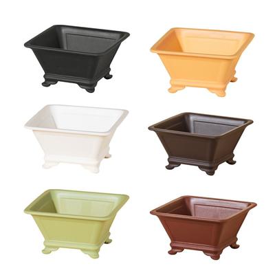 Creative Imitation Purple Clay Flowerpots Colorful DIY Four Sided Basin Durable Thick Succulent Plant Bonsai Gardening