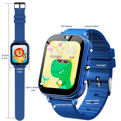 Multifunktionell Smartklocka för Barn 30W HD-kamera 22 Pusselspel Ficklampa Stegräknare Lärverktyg Julklapp för Pojkar och Flickor 3-12 År