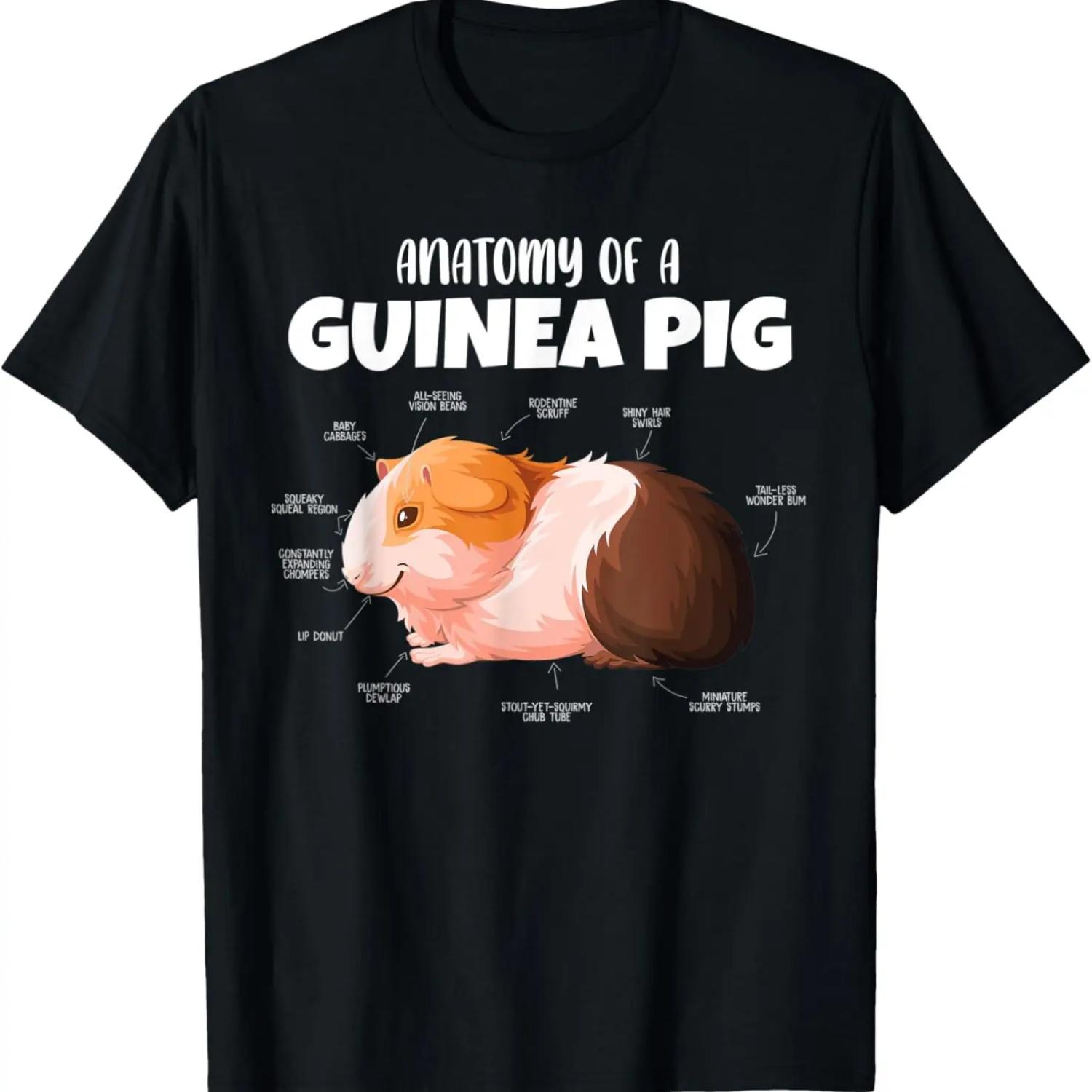 

Funny Anatomy of a Guinea Pig Gifts for Cute Furry Friends T-Shirt S чёрный