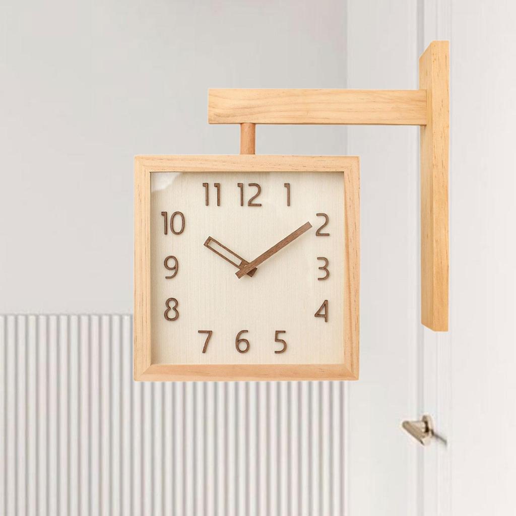 Wall Clock Elegant Creative Compact Double Sided 360 Degree Rotation Home Decoration for Office Hotel Classroom Bedroom Home