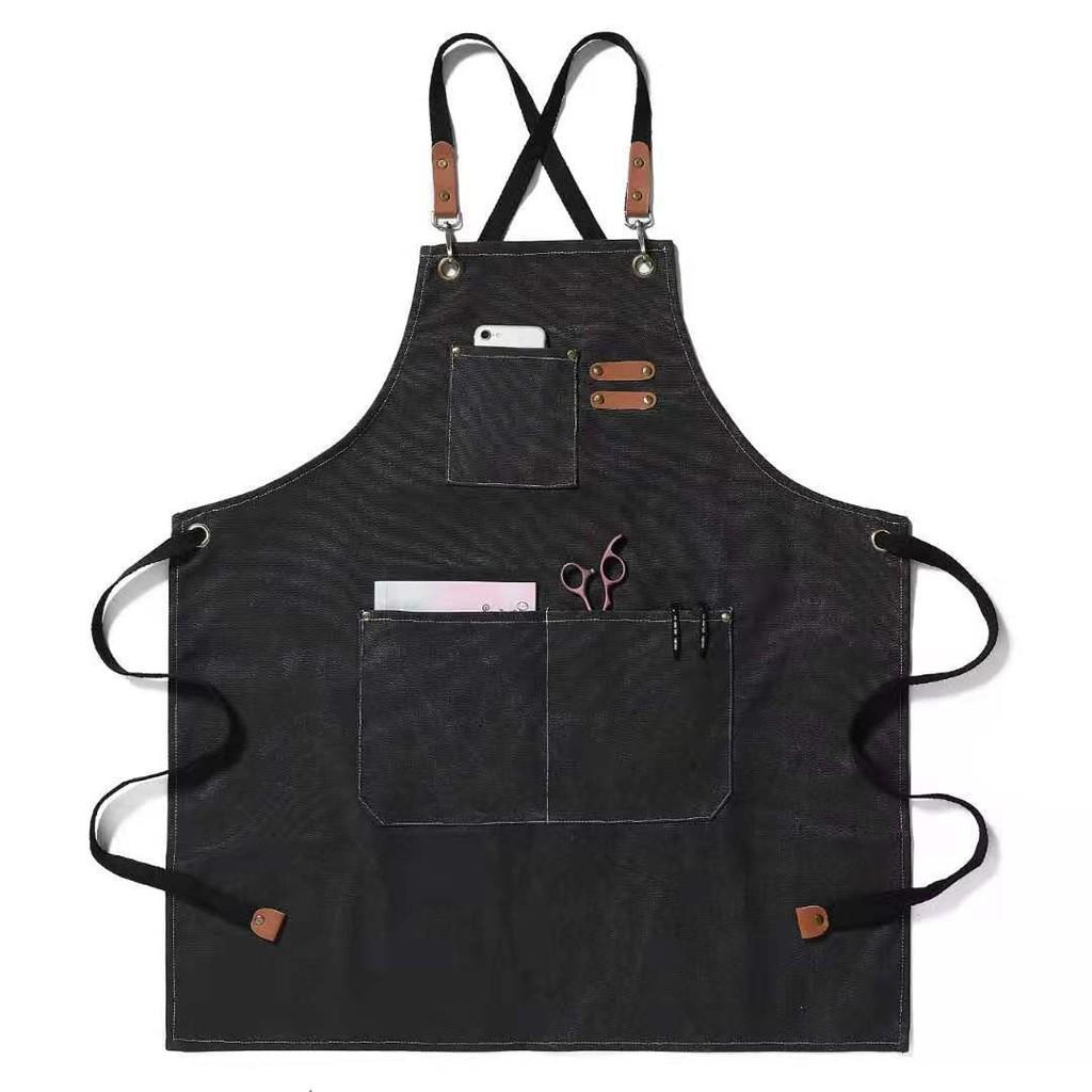 Thickened Cotton All Canvas Apron Coffee Barbershop Milk Tea Shop Home Kitchen