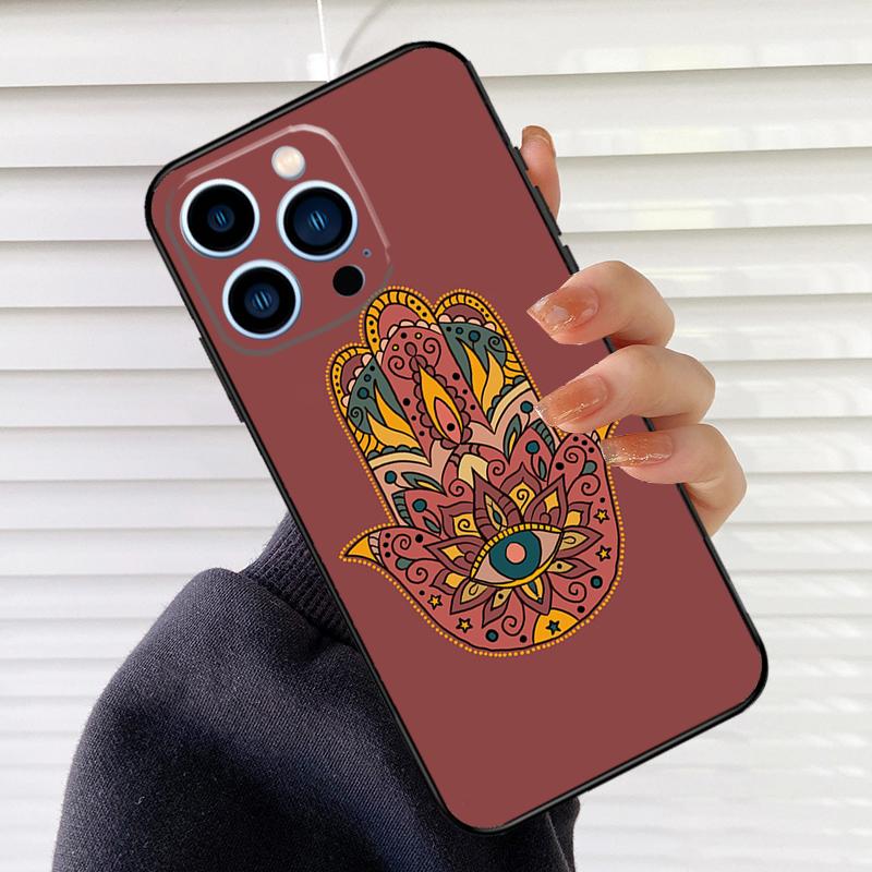 

Hamsa Hand Of Fatima Art Phone Case For iPhone 17 16 15 13 11 12 14 Pro Max mini 15 16 Plus 16e 17 Air Cover Fundas iPhone 13