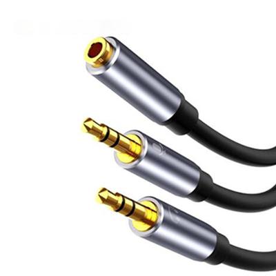 Splitter Kopfhörerkabel für Computer 3,5 mm Buchse auf 2 Stecker 3,5 mm Mikrofon Audioanschluss Buchse auf