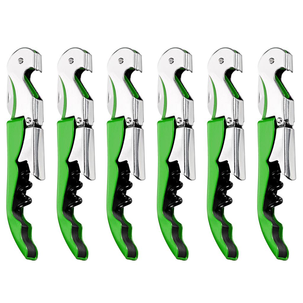 4/6/10Pcs Professional Waiters Corkscrew Stainless Steel Wine Key with Ergonomic Wood Grip Beer Bottle Opener and Foil Cutter