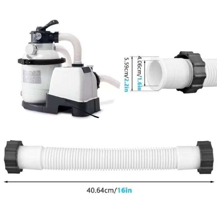 2Pcs Strong Plastic Pool Hose Quick Connect Design Over Ground Pool Hose Simple Installation Suitable for Above Ground