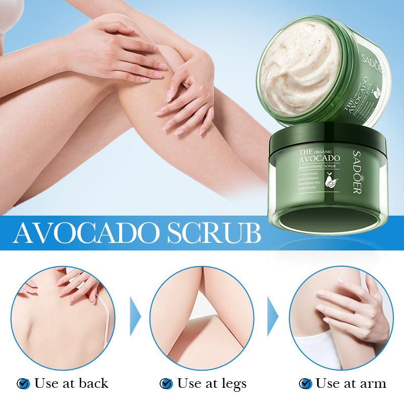 Avocado Niacinamide Scrub SADOER Cleansing and Moisturizing Body Scrub