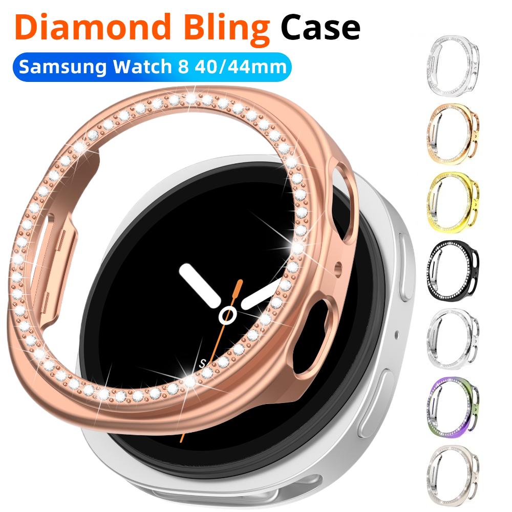 Bling Hollow Case For Samsung Galaxy Watch 8 44mm Diamond PC Hard Case for Galaxy Watch 8 40mm Hollow Protective Cover Accessories