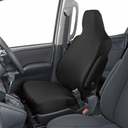 BONFORM Seat Cover Skinny Knit Light/Regular Car Washable Water Repellent Material Stretch Fabric Front-1 Black 4040-10BK