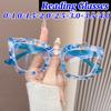 Lunettes de lecture élégantes œil de chat pour femme Monture large tendance Ultralégères Anti lumière bleue Presbytie Lunettes pour femme Décoratives