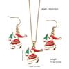 Stainless Steel Christmas Earrings & Necklace Set: Bells, Snowflakes, Santa, Tree, Candy Cane for Women