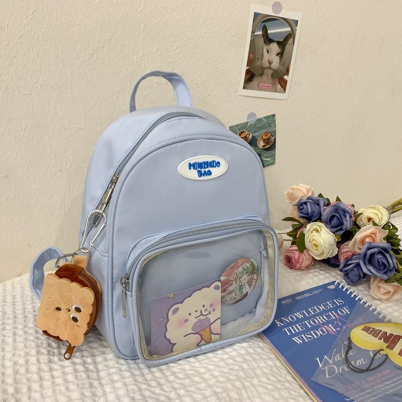 Schooltas Japanse stijl INS mini transparante kinder kleine tas, zoete niche meisjesachtige reis- en winkel kleine rugzak voor vrouwen