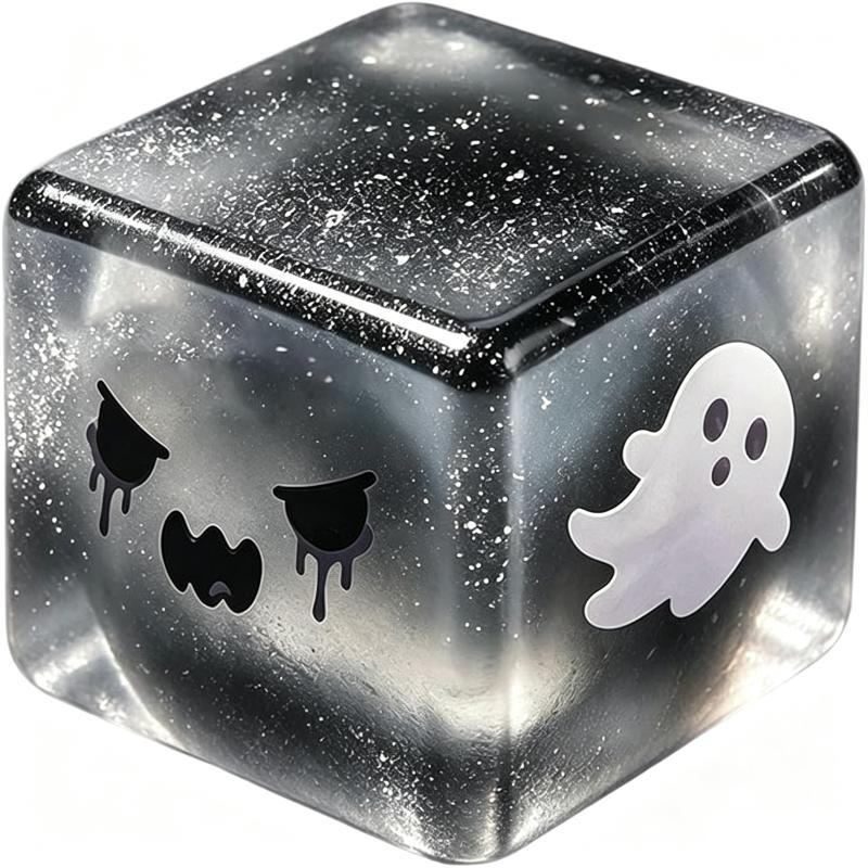 Halloween Spooky Cube Squishies Toy Transparent Glitter Maltose Stress Relief Squeeze Toy For Party Favor Kids Gift Decor
