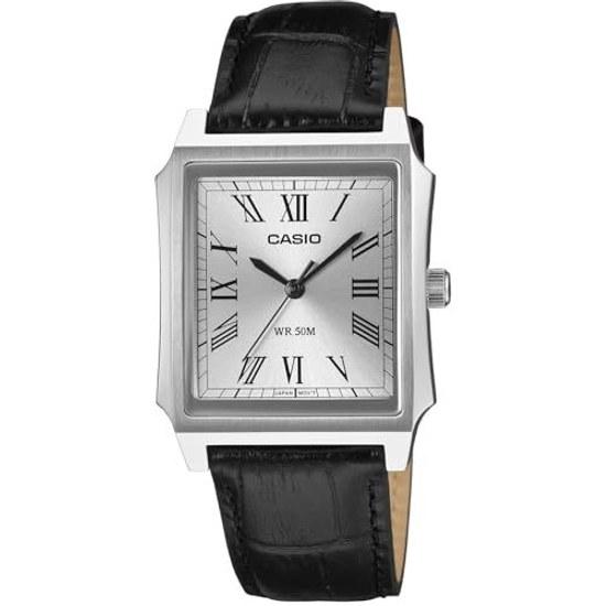 CASIO Standard Analog Mens Watch MTP-B190L-7BV Silver Black Leather Band Overseas Model