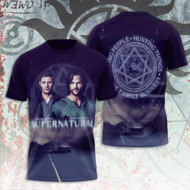 New Supernatural TV Series T-Shirts Men Short Sleeve Streetwear T Shirt Oversized Harajuku Tees Tops Man Clothing