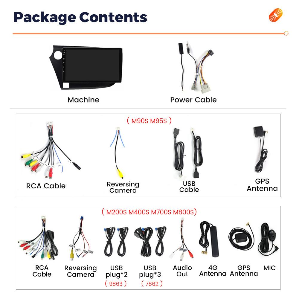 Radio auto Android 9 inch pentru Honda Insight 2009-2014, player video multimedia, Carplay, navigație GPS, suport 4G LTE + WIFI DSP + RDS