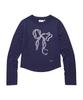 AMES-WORLDWIDE Ribbon Graphic Ls Tee Navy